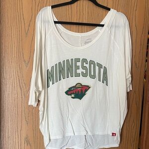 Minnesota Wild Graphic Scoop Neck Women's Top - White